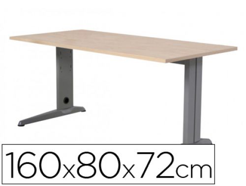 Mesa de escritorio rocada metal 2002ac01 aluminio /faia 160x80 cm , Rocada , 73034 , 8427951990495